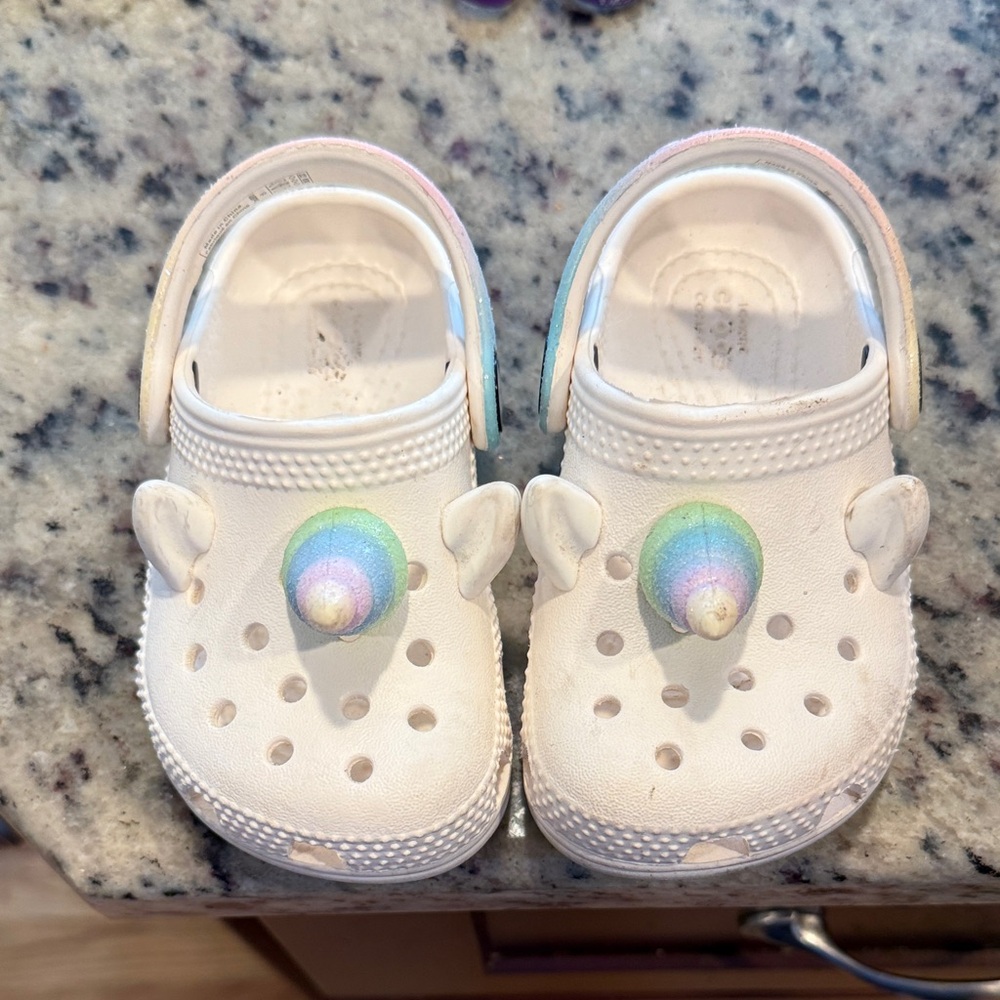 Kids unicorn crocs